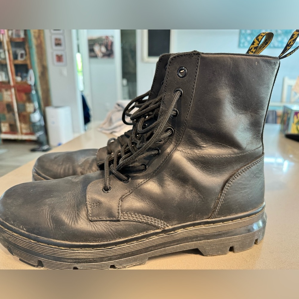 Dr. Martens Combs Leather Black Boots Size 12